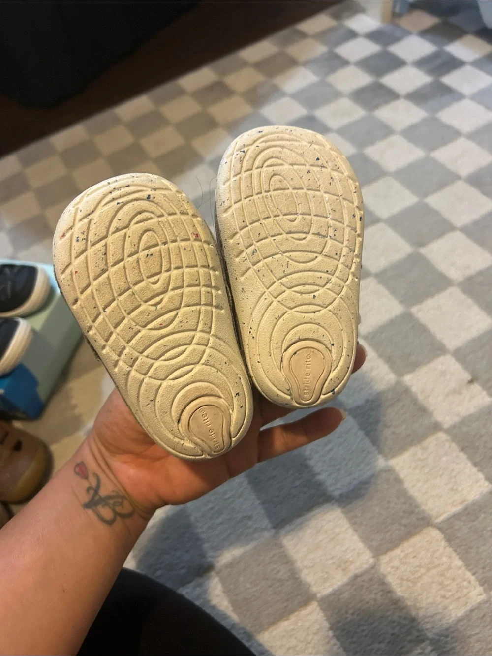 Stride Rite Toddler Gray High-Top Sneakers with White Speckled Toe